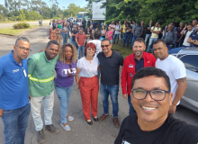 Presidenta da CUT participa de paralisação dos trabalhadores da Cetrel em Camaçari